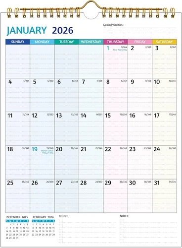 Calendario de pared 2026-2027: úsalo ahora hasta junio de 2027, calendario de pared 2026-2027, 21 calendarios mensuales, 8.5 x 11 pulgadas,