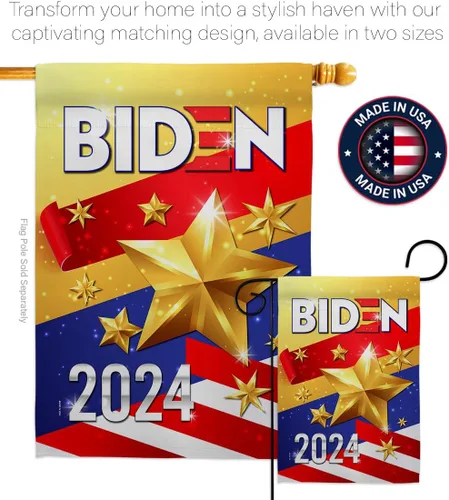 Miniatura 4 de Biden Harris Flag 2020 House Pack Patriotic Vote President Democrat Republican Tea Party United State American Election Banner Small Garden Yard