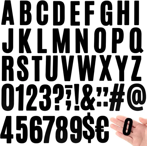 Miniatura 12 de Qilery 32 hojas de 0.5 pulgada de calcomanías de letras y números autoadhesivas, letras de vinilo alfabéticas de gran fuente, etiquetas de números