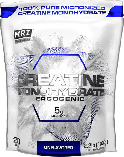 MRI creatina monohidrato polvo 0.18 oz, músculo y fuerza (35.27 oz, sin sabor)