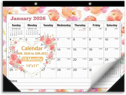 Miniatura 14 de Calendario de escritorio pequeño 2026-2027, calendario de escritorio 2026 de pie, de abril de 2026 a junio de 2027, 8 x 6 pulgadas, calendario