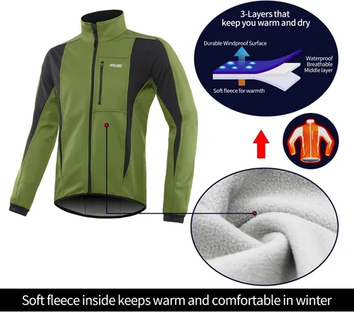 Miniatura 45 de Chaqueta térmica para ciclismo (tejido Softshell, resistente al viento, impermeable, 15K) de ARSUXEO