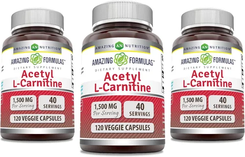Miniatura 8 de Amazing Formulas Acetil L-Carnitina Suplemento de 1500 por porción, cápsulas vegetarianas, sin OMG, sin gluten, fabricado en Estados Unidos