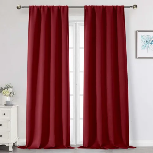Miniatura 177 de Cortinas opacas para dormitorio, sala de estar, juego de 2 paneles de 54 pulgadas de largo, cortinas de oscurecimiento de habitación con aislamiento