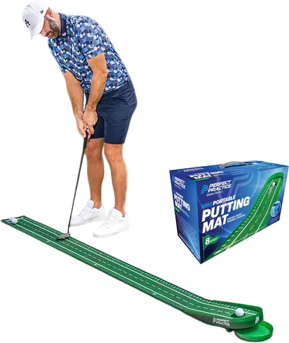 Miniatura 10 de Perfect Practice Putting Mat & Chipping Net, Indoor & Outdoor Putting Green, Chipping Mat for Home & Office, Premium Golf Training Aids for Putting