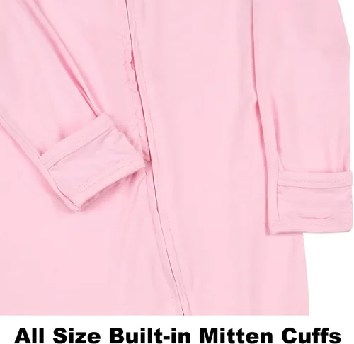 Miniatura 5 de Aablexema Pijama sin pies para bebé con puños de manopla, de bambú, con cremallera de 2 vías, manga larga, mameluco de una pieza para dormir
