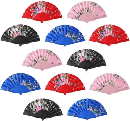 Miniatura 13 de HUNANBANG 4 abanicos de mano plegables de bambú oriental, solo para adultos, regalo de boda, recuerdos de fiesta, decoración de bricolaje