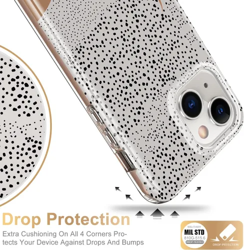Miniatura 4 de Esdot Funda para iPhone 14 con Protector de Pantalla Integrado, Funda Resistente de Grado Militar con Diseños de Moda para Mujeres y Niñas, Funda