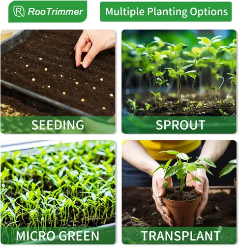 Miniatura 5 de RooTrimmer Shallow 1020 - Bandejas planas especializadas para sostener y transportar 200 bandejas de plántulas de enchufe celular