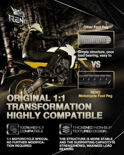Miniatura 4 de RENO Estriberas para motocicleta, estriberas delanteras para conductor, pedal compatible con ZX6R 2007-2024/2008-2010 ZX10R/2010-2016 Z1000