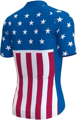Miniatura 2 de Lo.gas Camiseta de ciclismo de Estados Unidos para hombre, manga corta, camisetas de ciclismo con bandera americana, ropa de bicicleta de carretera