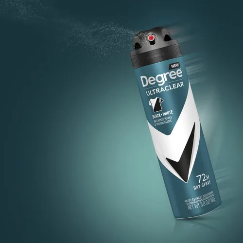 Miniatura 10 de Degree Desodorante Antitranspirante para Hombres en Aerosol Seco Negro + Blanco Protege de las Manchas de Desodorante Antitranspirante para Hombres