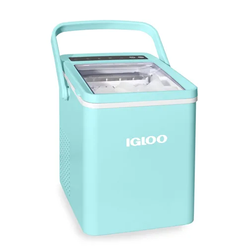 Miniatura 9 de Igloo, máquina para hacer hielo automática eléctrica de sobremesa de 26 libras - 9 cubos en 7 minutos, con cuchara y cesta Rojo