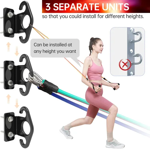 Miniatura 5 de Resistance Band Wall Anchors, Wall Mounted Modular Hooking Platform, Workout Wall Mount Anchor, Training Anchor Mounted Hook Exercise Station for