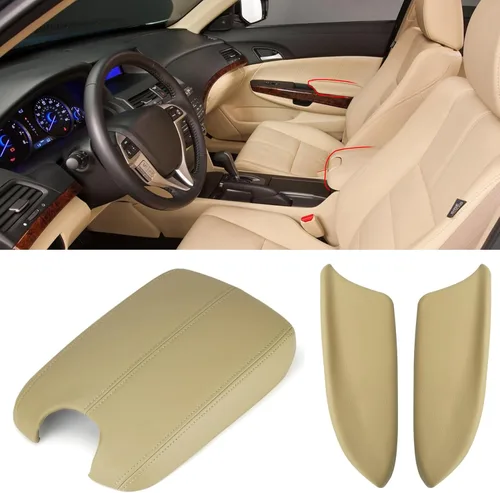 Miniatura 11 de Compatible con paneles de puerta de Honda Accord Tapa de apoyabrazos 2008-2012, 2 piezas de cubierta de apoyabrazos de panel de puerta de cuero PU