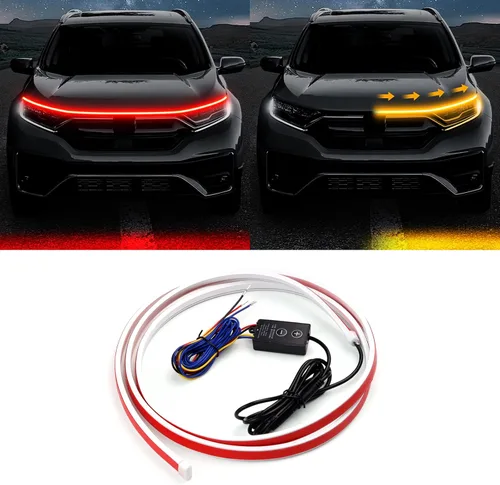 Miniatura 14 de Tira de Luz LED Cortable para Debajo del Capó del Coche, Tiras LED para Motor Automotriz, Luz Direccional Guía Decorativa, Impermeable IP66
