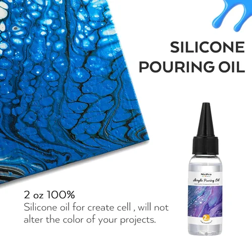 Miniatura 9 de Nicpro Kit de suministros de pintura acrílica de 14 colores, 8.45 onzas, gran volumen premezclado, juego a granel de pintura de alto flujo