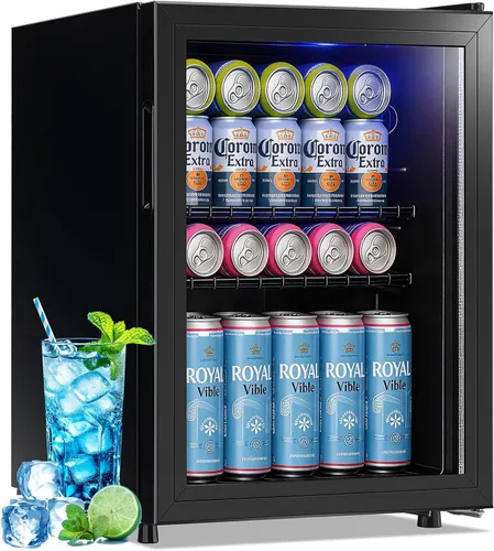 Miniatura 10 de Refrigerador de bebidas de 1.3 pies cúbicos, mini refrigerador para refrescos, cerveza o latas, enfriador de bebidas personal, 7 modos, estantes