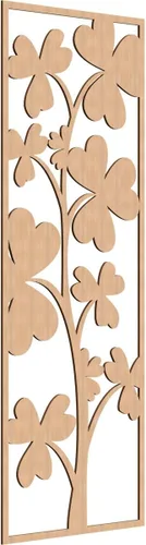 Miniatura 96 de 9 3/8 pulgadas de ancho x 24 3/8 pulgadas de alto x 1/4 pulgadas de alto, Bradford Paneles de pared decorativos de madera de calado, roble rojo rojo