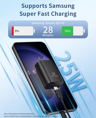 Miniatura 2 de Cargador Tipo C de Carga Rápida, Paquete de 2 Cargadores USB C Súper Rápidos de 25 W con Cable USB C de 6 Pies Compatible con Samsung Galaxy S24