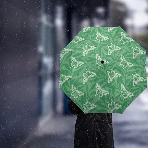 Miniatura 3 de DHDM Automatic Umbrella for Rain and Sun Male Women Beach Parasol Print Folding Umbrella