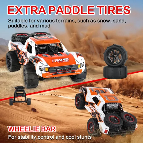 Miniatura 6 de 1:14 RC Cars 70 KMH de alta velocidad sin escobillas, coche de control remoto para todo terreno, camión trofeo rápido para adultos y niños, 4WD