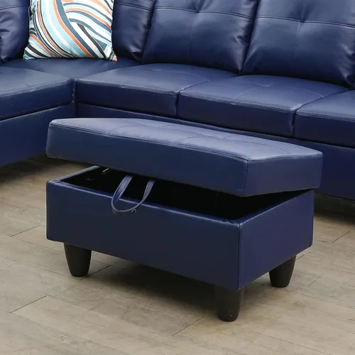 Miniatura 22 de A Ainehome Otomana, moderna otomana de cuero para sala de estar, apartamento y espacio pequeño (tamaño: 28.5 x 19 x 17.5 pulgadas de alto, A-negro)