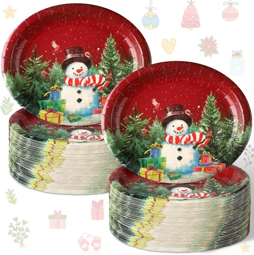 Miniatura 10 de Tioncy 100 Piezas Platos Ovalados Desechables de Papel de 10'' x 12'' de Acción de Gracias Platos Ovalados Grandes de Hojas de Otoño Vajilla