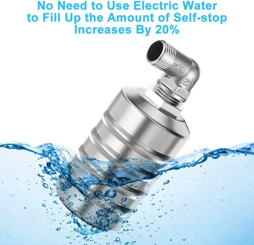 Miniatura 4 de Paquete de 2 válvulas de flotador de agua, válvula de flotador de acero inoxidable de 1/2 a 3/4 pulgadas totalmente automática de control de nivel