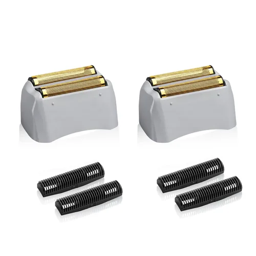 Paquete de 2 láminas de repuesto para afeitadora Pro y cortadoras compatibles con andis 17150 (TS-1)/17155/17200 ProFoil de repuesto de litio dorado