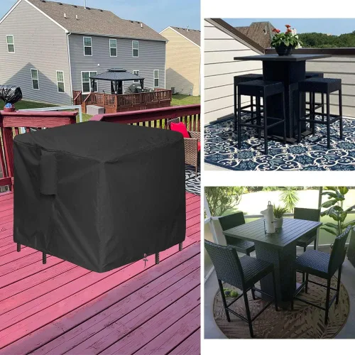 Miniatura 7 de Juego de 5 piezas de altura de barra para muebles de patio, fundas impermeables para exteriores, 60 pulgadas, cuadrados de altura de barra de patio