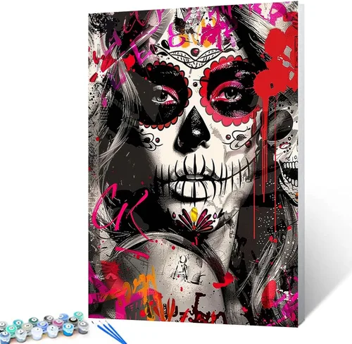 Miniatura 11 de Kits de Pintura de Diamantes Chica Negro Rosa para Adultos DIY Diferentes Pupilas Mujeres 5D Taladro Completo Redondo Cristal Diamantes de Imitación