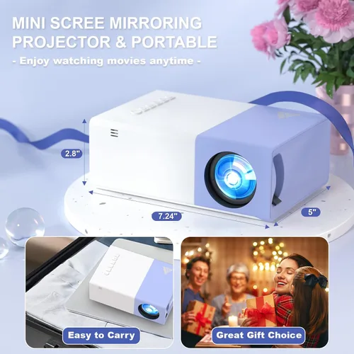 Miniatura 4 de Mini proyector con WiFi, proyectores portátiles de película HD de 1080P, compatible al aire libre con teléfono/tableta/computadora portátil/TV