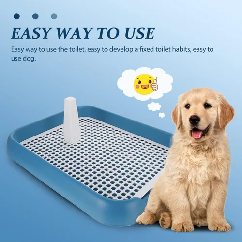 Miniatura 7 de Bandeja para orinal para perros, inodoro de entrenamiento para perros, bandeja para orinal para mascotas, caja de arena portátil con rejilla