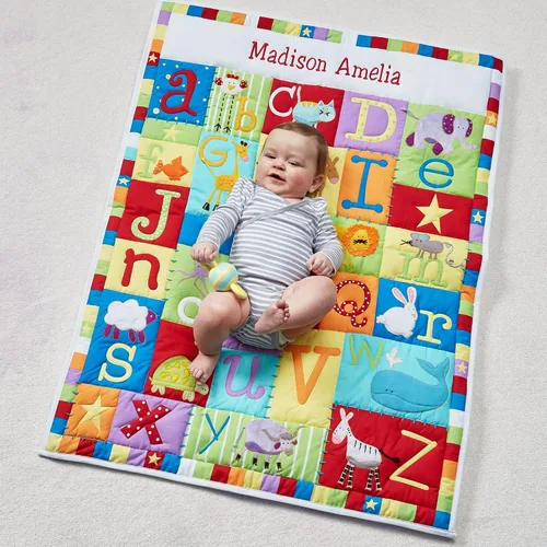 Miniatura 5 de Let's Make Memories Edredón Personalizado para Bebé - Apliques 3D y Nombre Bordado - Recuerdo Familiar para Baby Shower de Nuevo Bebé - Detalles
