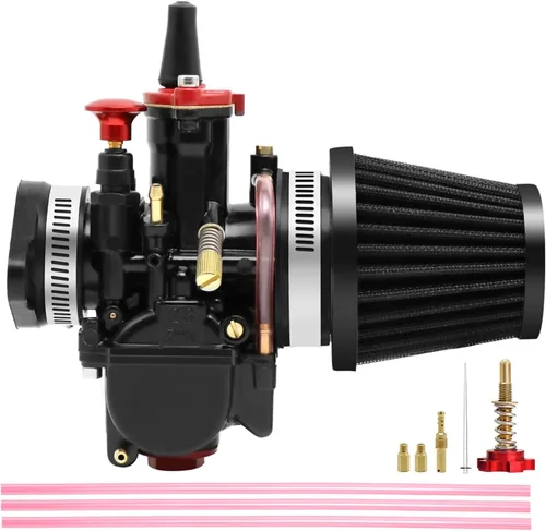 Kit de Carburador PWK 21 24 26 28 30 32 34mm, Carburador de Carreras Universal 2T 4T con Filtro de Aire, Manguito de Admisión, Jets, Kit de