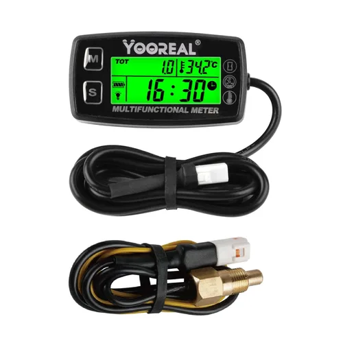 Miniatura 10 de Yooreal Medidor Digital de Temperatura del Motor, Tacómetro y Medidor de Horas, Sonda de Temperatura Removible, Impermeable para Motonieve, Soplador