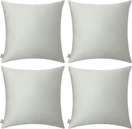 Miniatura 14 de Thmyo - Paquete de 4 fundas de almohada decorativas de 100 % algodón para lumbar, cómodas, sólidas, para Navidad/Halloween, fundas de cojín Blanco