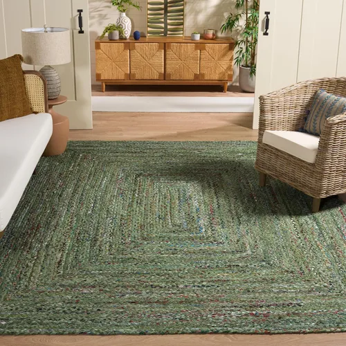 Miniatura 36 de SAFAVIEH Braided Collection - Alfombra de pasillo, 2 pies 3 pulgadas x 8 pies, color negro y azul, hecho a mano, reversible, ideal para dormitorio