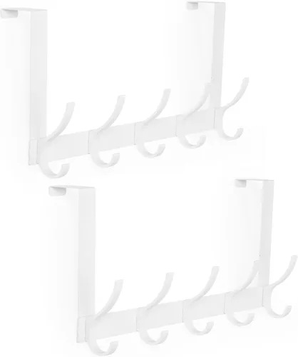 Miniatura 8 de Optish Ganchos sobre la Puerta, Ganchos Colgadores de Puerta para Colgar, Toalleros sobre las Puertas para Baño con 12 Ganchos para Abrigos, Negro