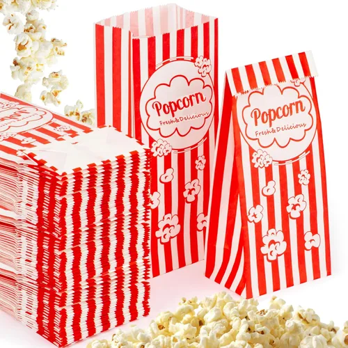 Miniatura 9 de MAQIHAN 500 bolsas de palomitas de maíz de 1 onza a granel, pequeñas bolsas de papel desechables para palomitas de maíz, suministros de noche