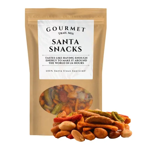 Mezcla de frutos secos gourmet de Santa Snacks – Mezcla de aperitivos picantes de primera calidad para hombres y mujeres – Divertidas cestas de