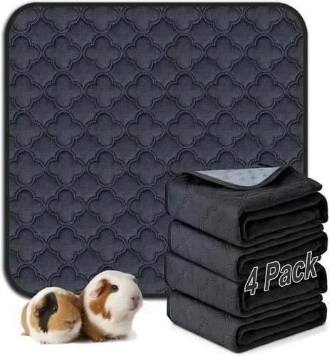 Miniatura 47 de FunFurry Forro lavable para jaula de conejillo de indias, paquete de 4 almohadillas reutilizables y lavables, ropa de cama impermeable