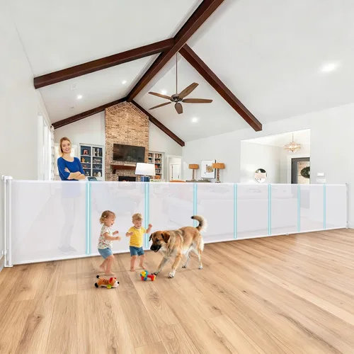 Miniatura 19 de Puertas retráctiles para bebés de 180 pulgadas extra anchas, puerta retráctil para perros de 42 pulgadas extra alta para entradas, actualización