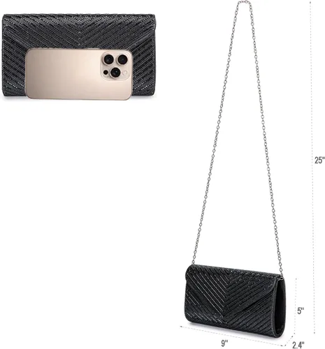 Miniatura 6 de Bolsos de noche para mujer, sobre de embrague, bolsos cruzados para mujer, bolsa de boda con diamantes de imitación, bolsa de hombro para mujer