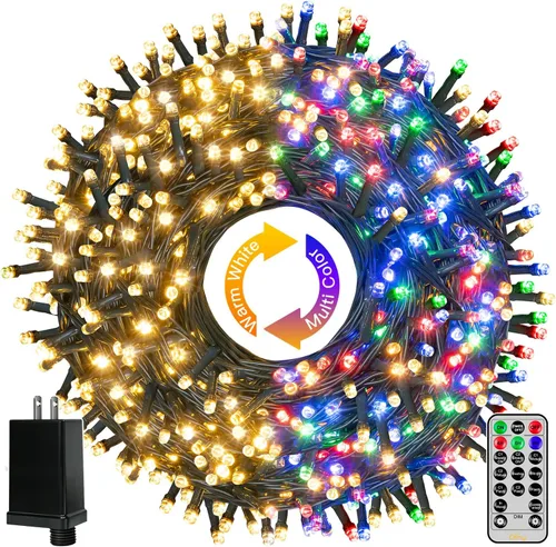 Miniatura 10 de Ollny Luces de Navidad, 66 pies, 200 luces LED para árbol de Navidad con 11 modos, control remoto, IP44, impermeable, cambio de color, luces