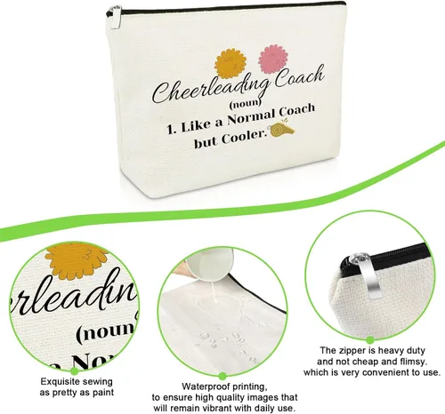 Miniatura 3 de Regalo de animadora para niñas, bolsa de maquillaje de animadora para animadoras, bolsa de cosméticos para entrenador de jubilación, regalo