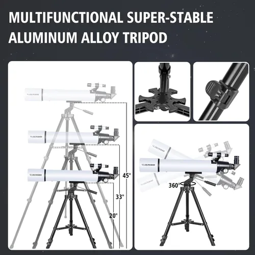 Miniatura 3 de Telescopio Celticbird para adultos de alta potencia, telescopios de viaje para principiantes de astronomía para adultos Regalos, apertura de 80mm