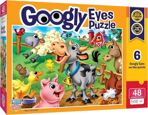 Miniatura 15 de MasterPieces – Rompecabezas de 48 piezas para niños de 4+ años, animales del bosque con ojos googly, juego educativo y divertido, idea de regalo