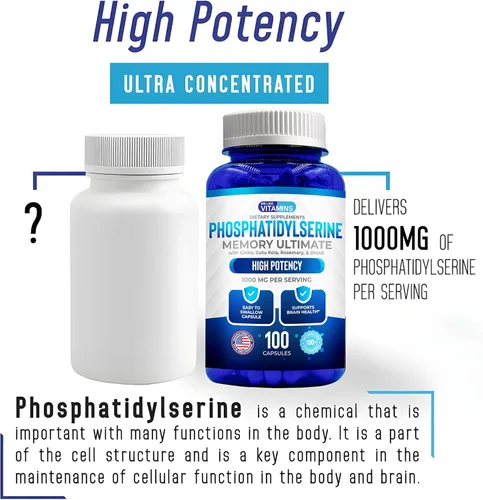 Miniatura 3 de We Like Vitamins Suplemento de fosfatidilserina con Gingko Biloba, Gotu Kola, DMAE – Mejora la concentración, la memoria, la función cognitiva